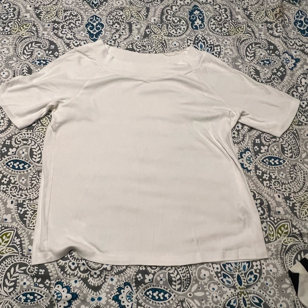White Boat Neck Top